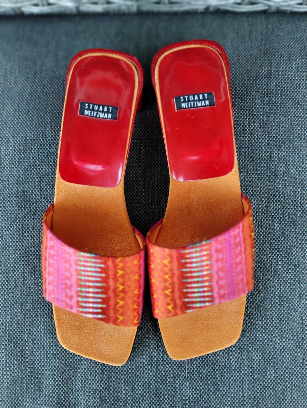 Vintage Stuart Weitzman Woven Slide Sandals Women’s 7.5 AA Narrow Spain